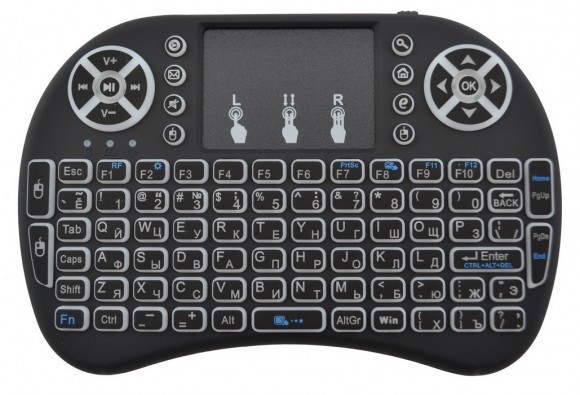 Беспроводная мини-клавиатура Vontar i8 с подсветкой и тачпадом (русская раскладка)