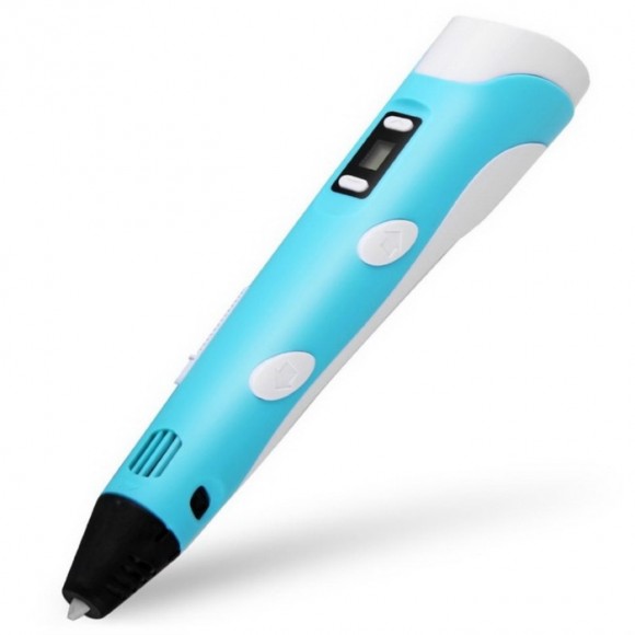 3D Ручка с LCD-дисплеем 3DPEN-2, (голубой) + набор пластика