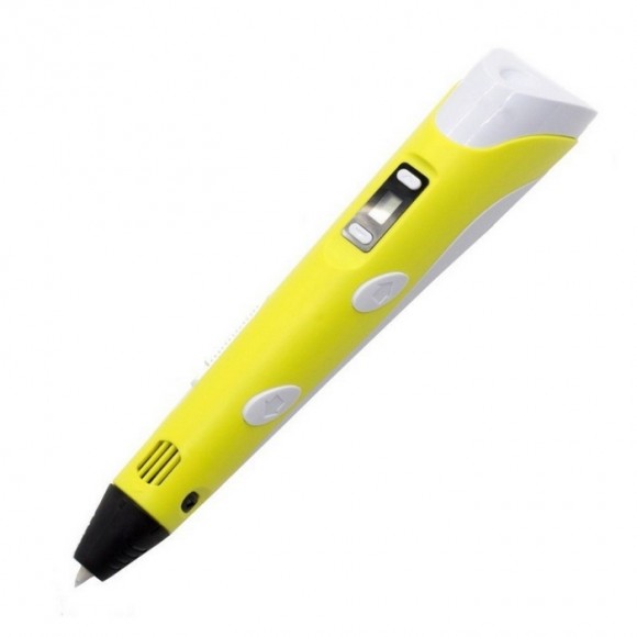 3D Ручка с LCD-дисплеем 3DPEN-2, (желтый) + набор пластика
