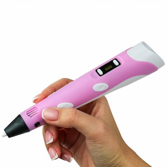 3D Ручка с LCD-дисплеем 3DPEN-2, (розовый) + набор пластика