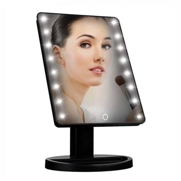Косметическое зеркало для макияжа с подсветкой Large LED Mirror XR-1608, черный